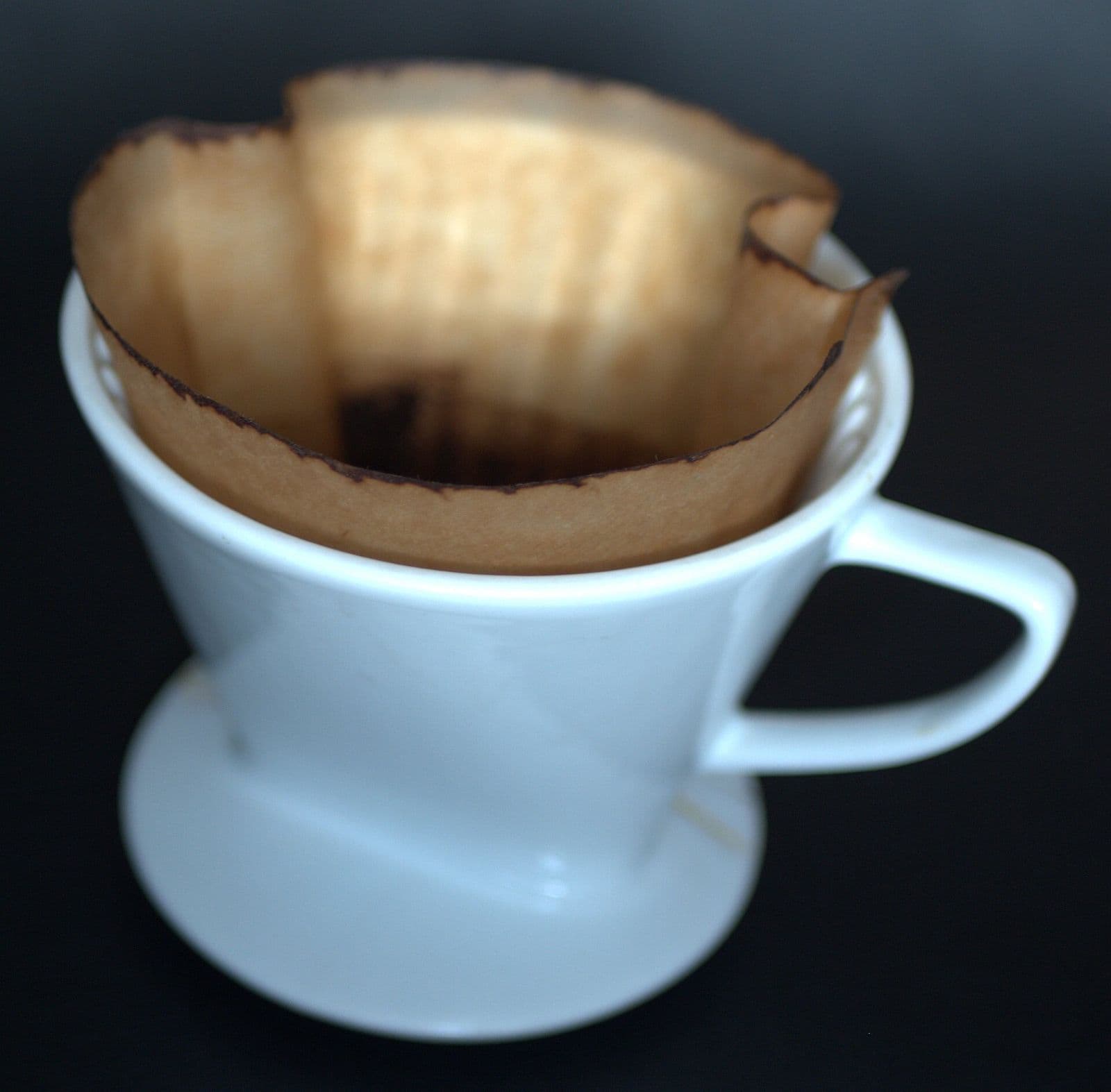 Filtro de papel con café usado
