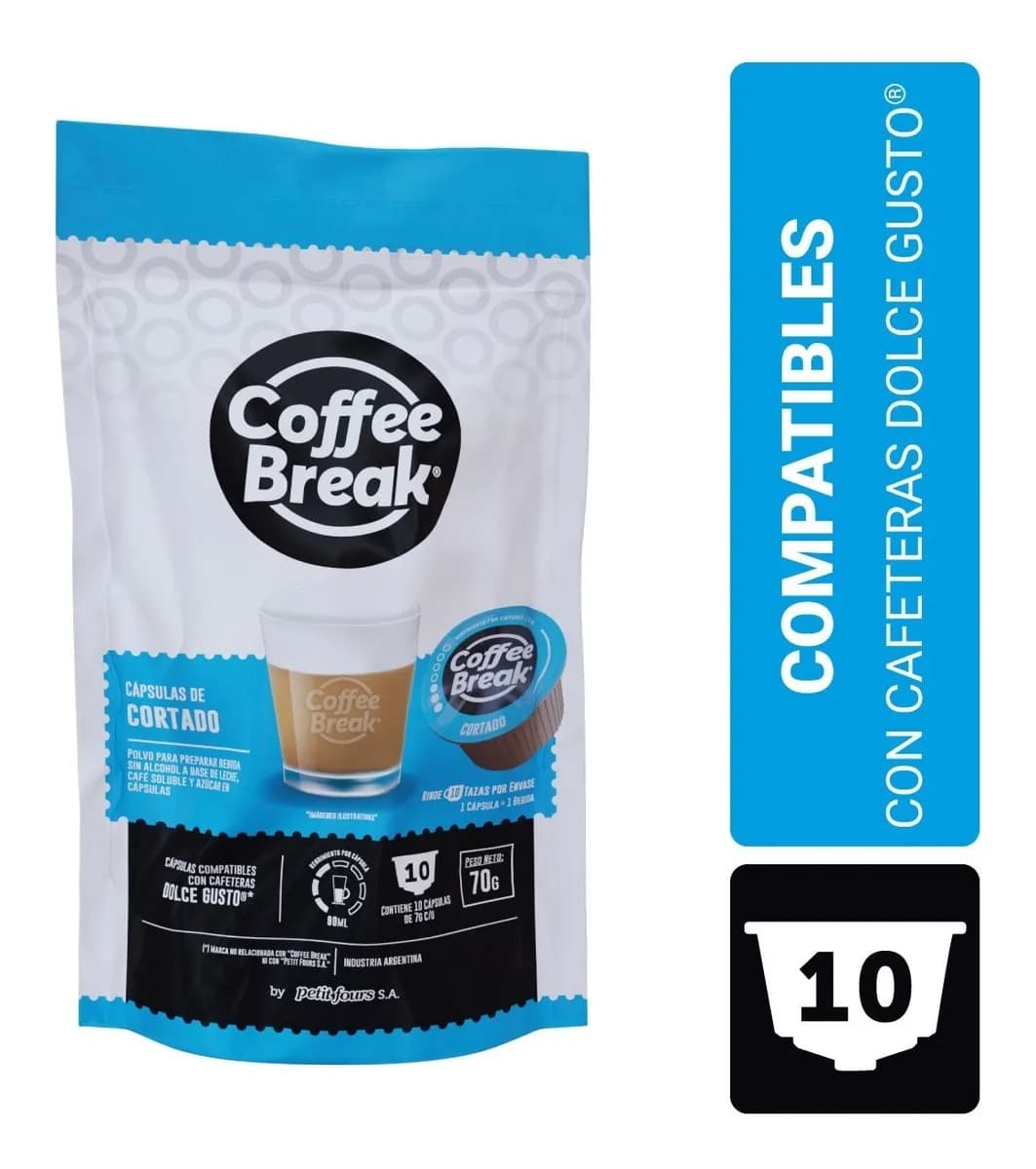 Cortado Coffee Break X10 Cápsulas Dolce Gusto Compatibles