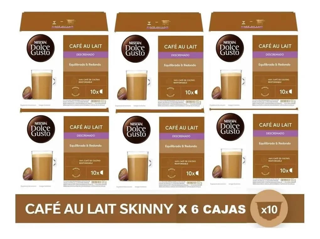 Cápsulas Nescafé Dolce Gusto Café Au Lait Descremado 6 X10un