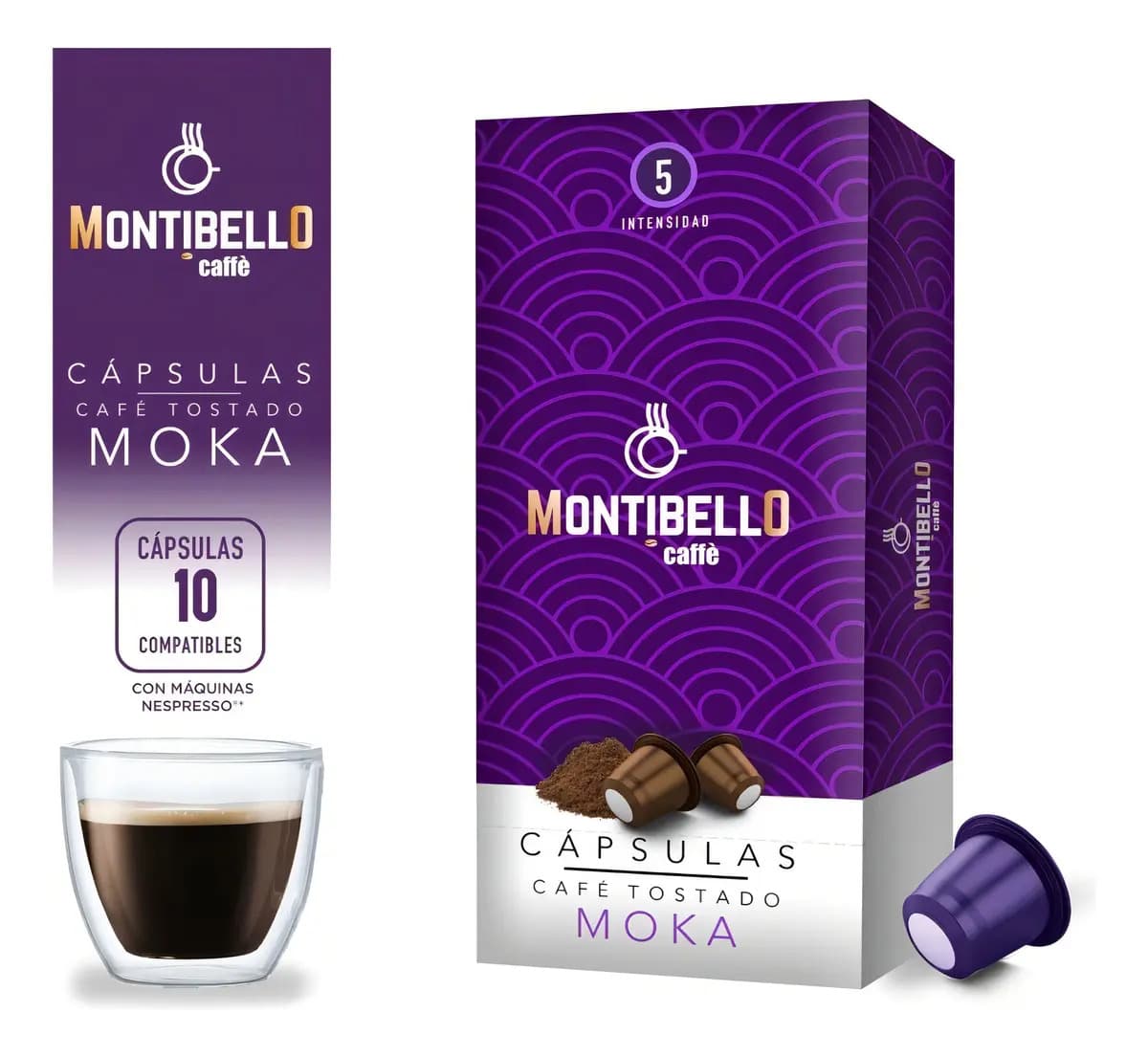 Cápsulas Café Montibello Moka Compatibles Nespresso 10 Unidades