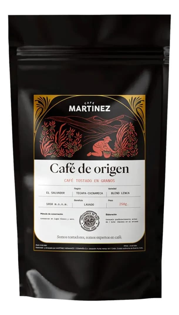 Café Tostado En Grano El Salvador Café Martínez Origen 250gr